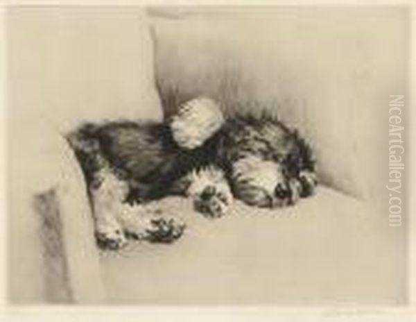 Comfortable Oil Painting by Cecil Charles Aldin