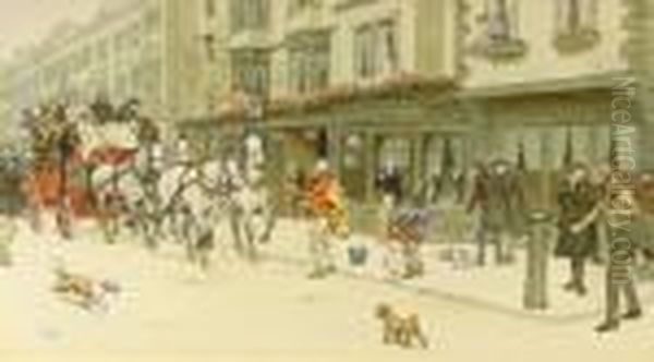 The Mitre Hotel, Oxford Oil Painting by Cecil Charles Aldin