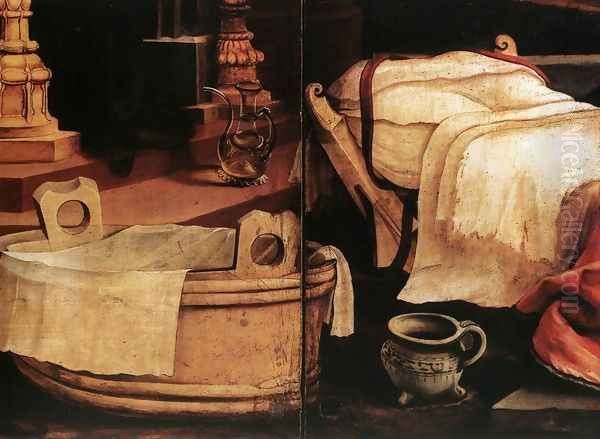 Nativity (detail 1) c. 1515 Oil Painting by Matthias Grunewald (Mathis Gothardt)