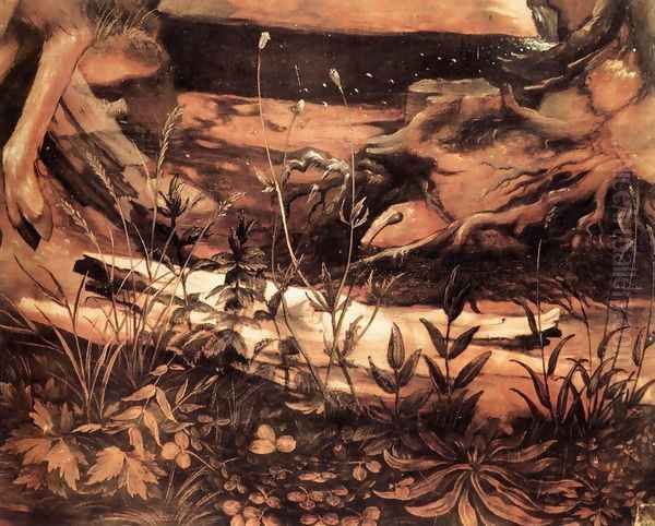Sts Paul and Antony in the Desert (detail 3) c. 1515 Oil Painting by Matthias Grunewald (Mathis Gothardt)