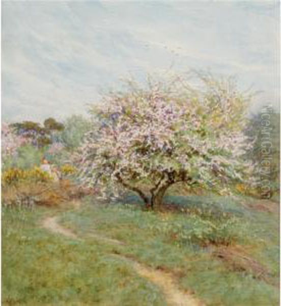 Crabapple Trees, Hampstead Heath Oil Painting by Helen Mary Elizabeth Allingham
