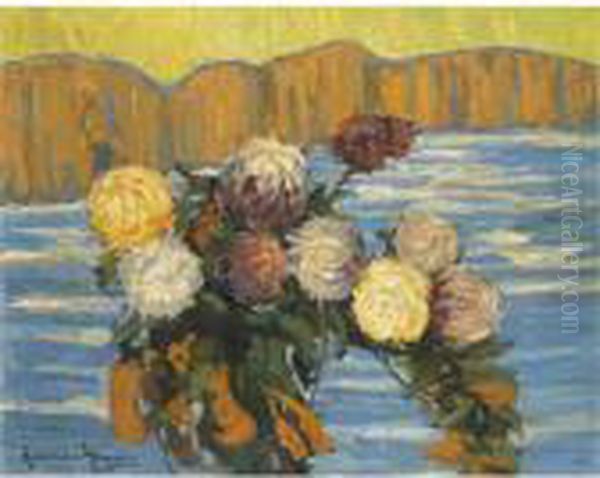 Bouquet Of Flowers Oil Painting by Alexander Altmann