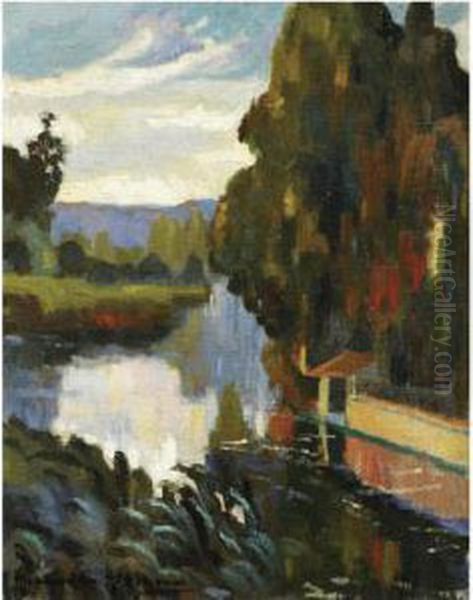 Autumn Landscape Oil Painting by Alexander Altmann