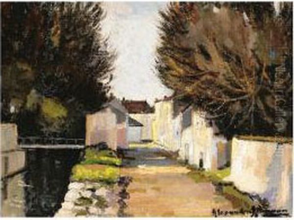 By The Canal Oil Painting by Alexander Altmann