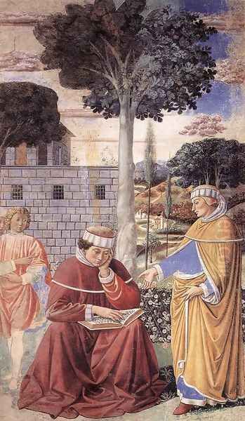 St Augustine Reading the Epistle of St Paul (scene 10, east wall) 1464-65 Oil Painting by Benozzo di Lese di Sandro Gozzoli