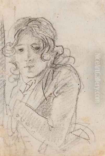 Jeune homme en buste vu de profil vers la gauche Oil Painting by Baron Francois Gerard