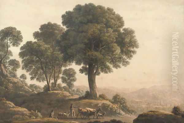 Turin from the Alps Oil Painting by John Glover