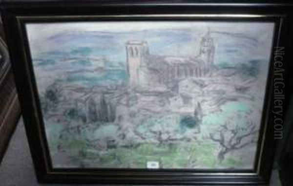 Vignobles Dans La Vallee De Laudun Oil Painting by Albert Andre