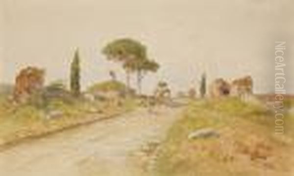 La Via Appia Oil Painting by Filippo Anivitti