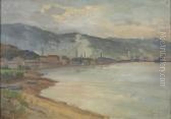 Veduta Del Porto Di Civitavecchia Oil Painting by Filippo Anivitti