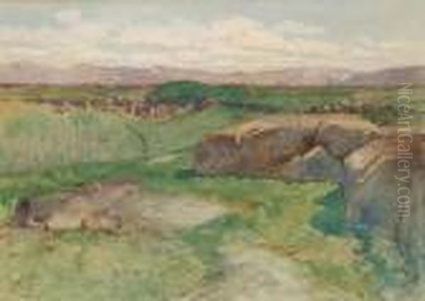 Campagna Oil Painting by Filippo Anivitti