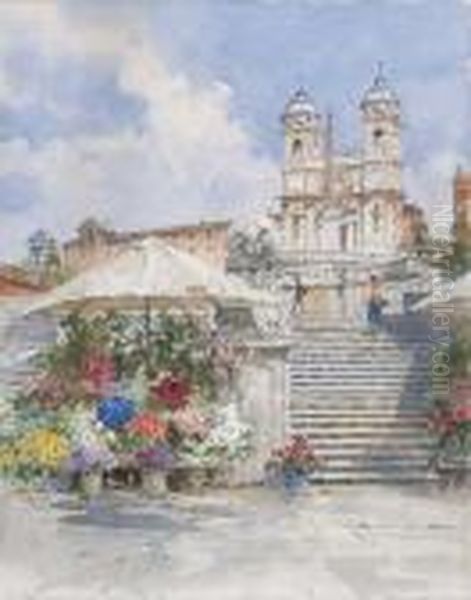 Trinita Dei Monti Oil Painting by Filippo Anivitti