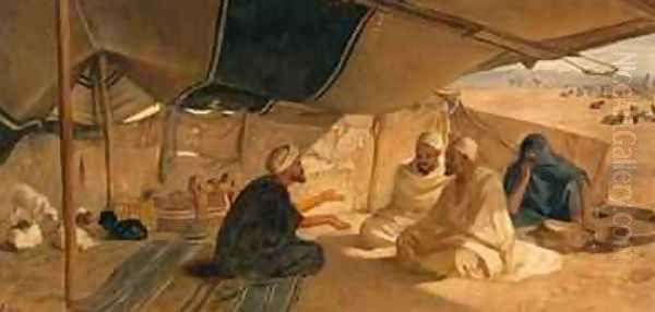 Arabs in the Desert Oil Painting by Frederick Goodall