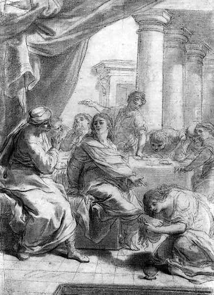 Christ at Supper with Simon the Pharisee Oil Painting by Gaetano Gandolfi