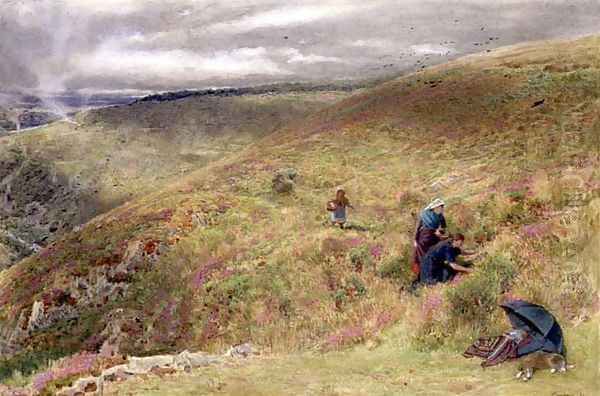 On the South Downs Oil Painting by Albert Goodwin