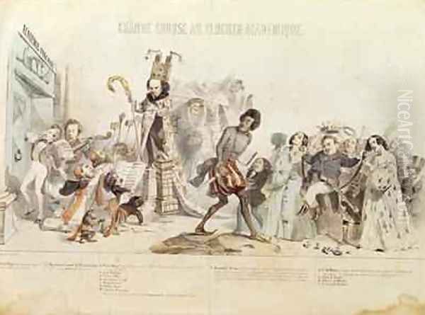 The Great Academic Competition Oil Painting by J. J. Grandville
