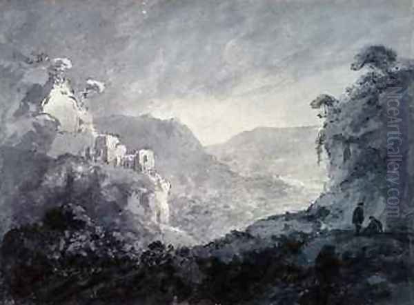 View into a Winding Valley Oil Painting by Rev. William Gilpin