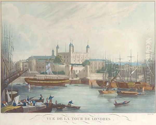 Vue de la Tour de London, Himely Oil Painting by John Gendall