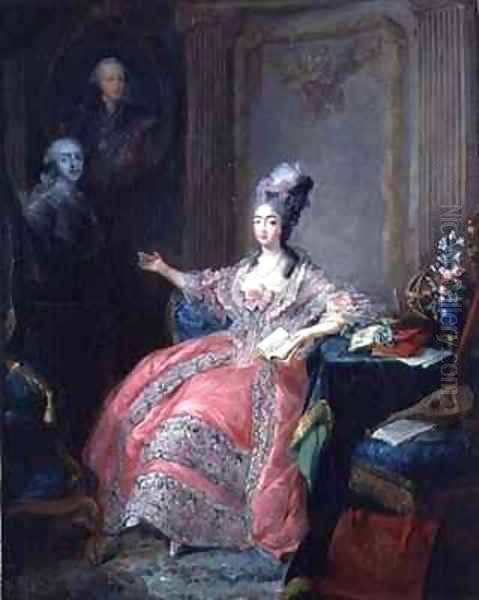 Louise Marie Josephine of Savoy Countess of Provence 1753-1810 Oil Painting by Jean Baptiste Andre Gautier D'Agoty