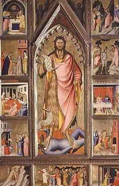 St John the Baptist and scenes from his life Oil Painting by Niccolo del Biondo Giovanni di