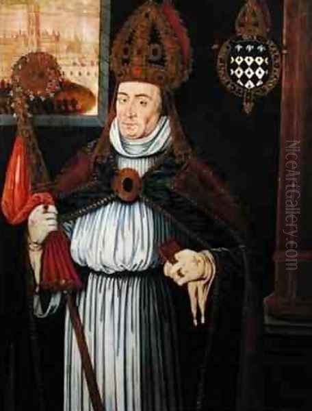 Portrait of William Wayneflete Bishop Wayneflete Oil Painting by Richard Greenbury