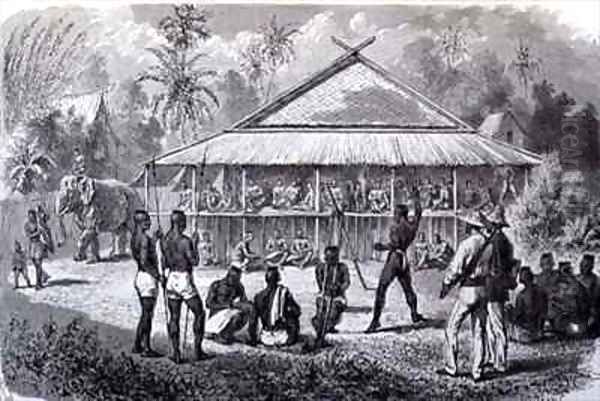 The Rattan Torture Laos Oil Painting by Gauchards, J.