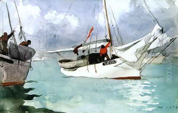 Fishing Boats, Key West Oil Painting by Winslow Homer