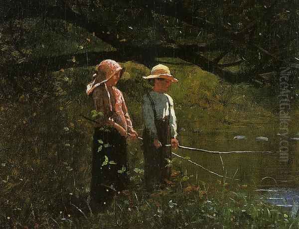Fishing Oil Painting by Winslow Homer