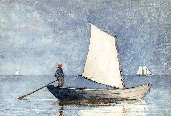 Sailing a Dory Oil Painting by Winslow Homer