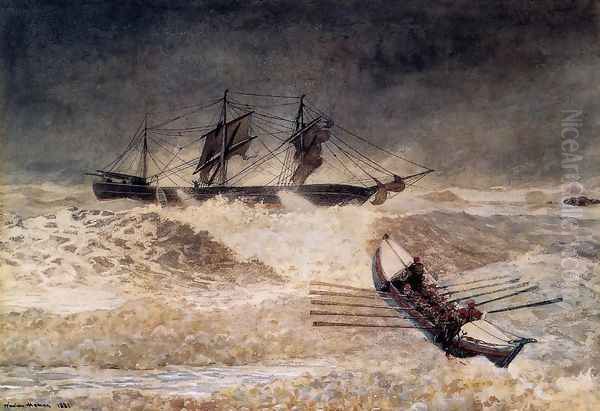 Wreck of the Iron Crown Oil Painting by Winslow Homer