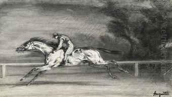 La Course Oil Painting by Louis Anquetin