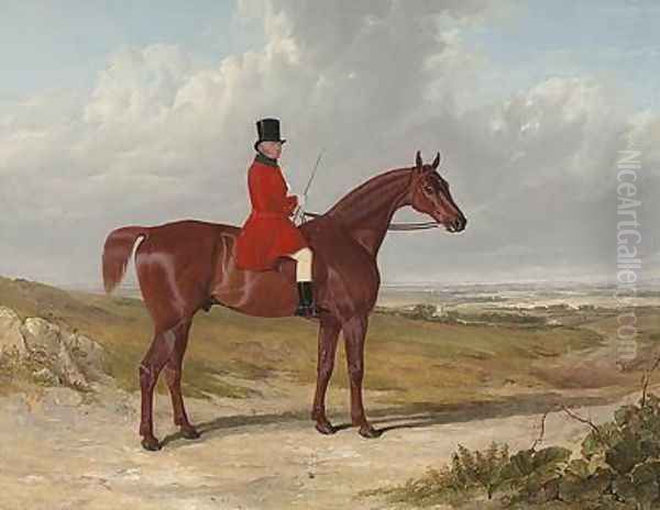Portrait of Mr. Daniel Haigh, Master of the Old Surrey Hunt Oil Painting by John Frederick Herring Snr