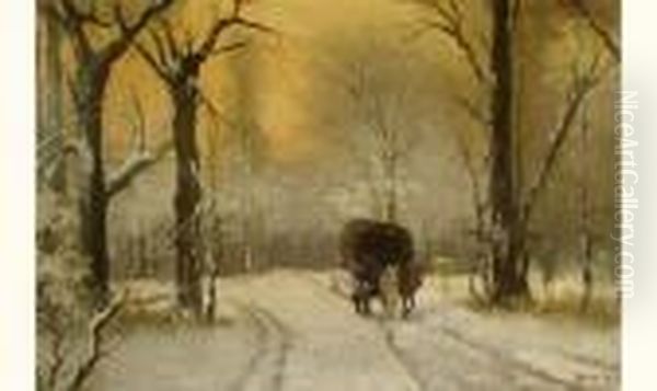 Charrette Dans La Neige Oil Painting by Louis Apol