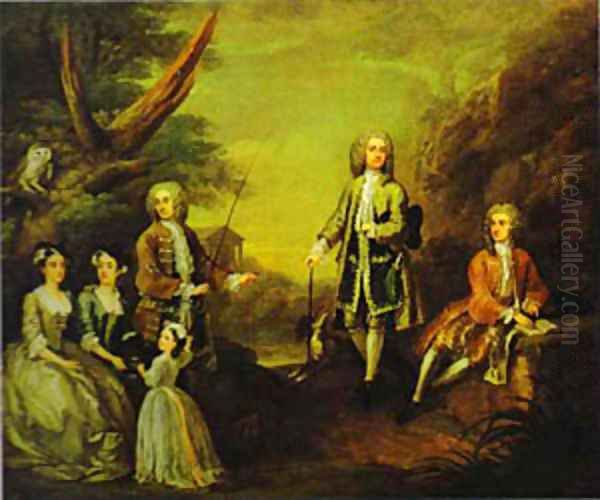 The Ashley And Popple Family 1730 Oil Painting by William Hogarth