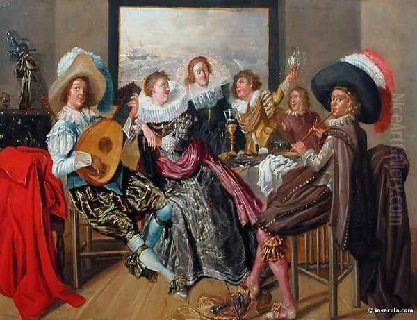 Réunion galante Oil Painting by Dirck Hals