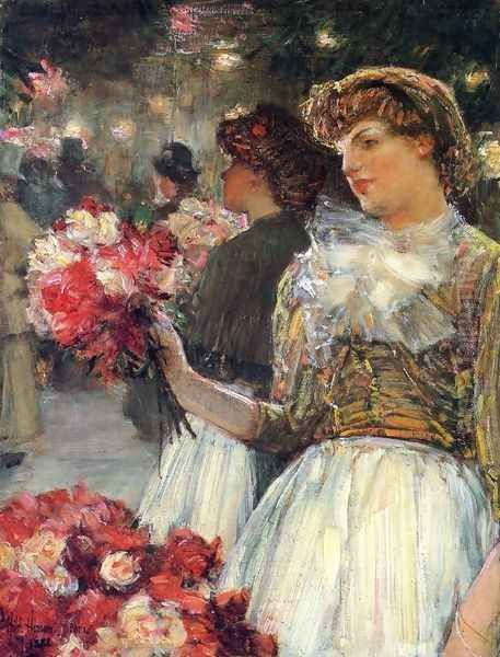 Peonies Oil Painting by Childe Hassam