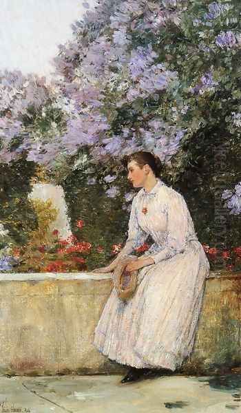 In the Garden Oil Painting by Frederick Childe Hassam