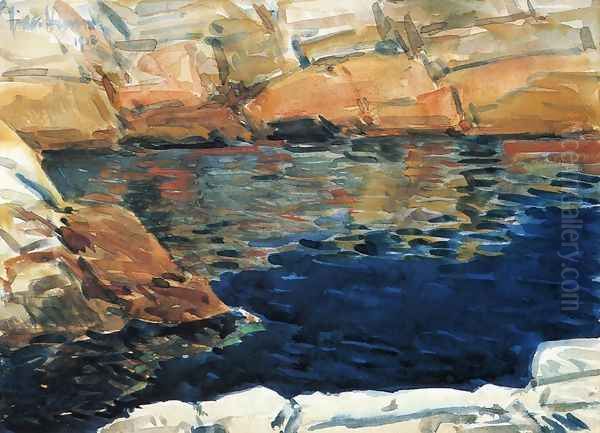 Looking into Beryl Pool Oil Painting by Childe Hassam