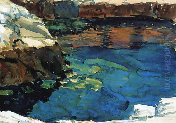 The Cove Oil Painting by Frederick Childe Hassam