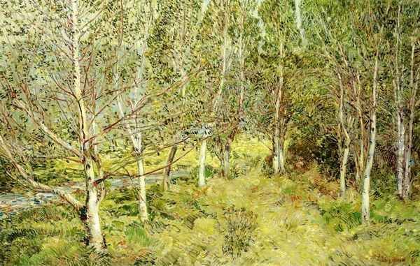Spring Woods Oil Painting by Frederick Childe Hassam