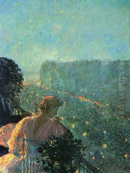 Summer Evening, Paris Oil Painting by Frederick Childe Hassam