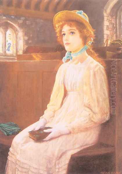 Faith Early 1890s Oil Painting by Arthur Hughes