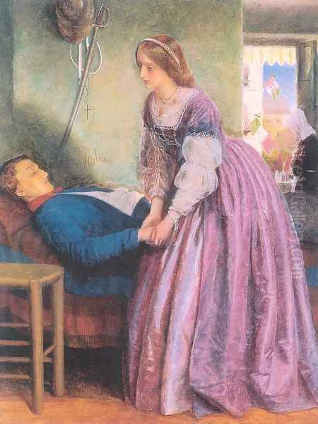That Was a Piedmontese 1861-62 Oil Painting by Arthur Hughes