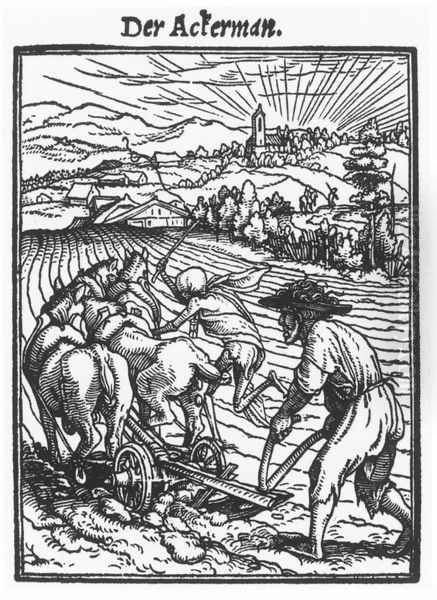 The Plowman from Dance of Death 1524-26 Oil Painting by Hans Holbein the Younger