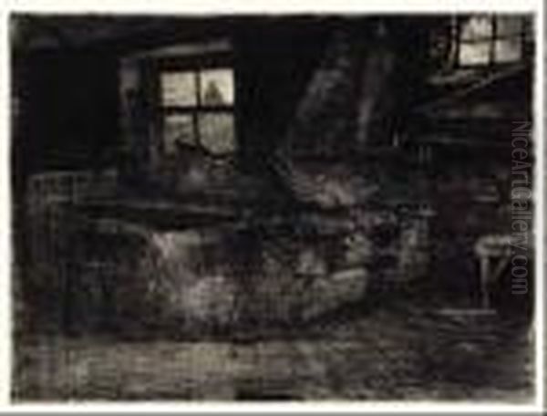 Una Fragua Oil Painting by Ricardo Baroja Nessi