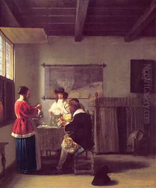 The Visit Oil Painting by Pieter De Hooch