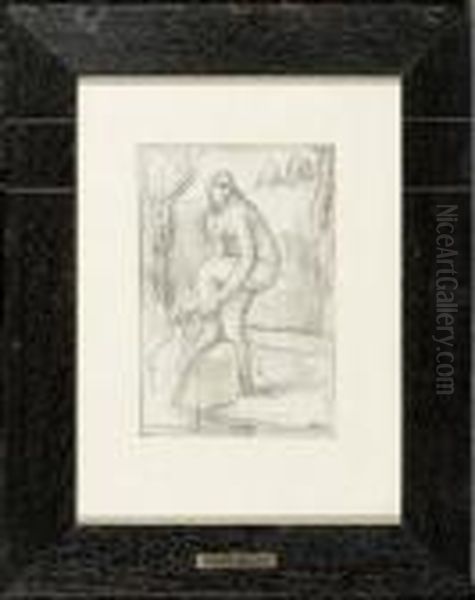 A Standing Nude Oil Painting by Maurice Barraud