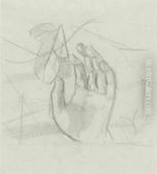 Study Of A Hand Oil Painting by Maurice Barraud