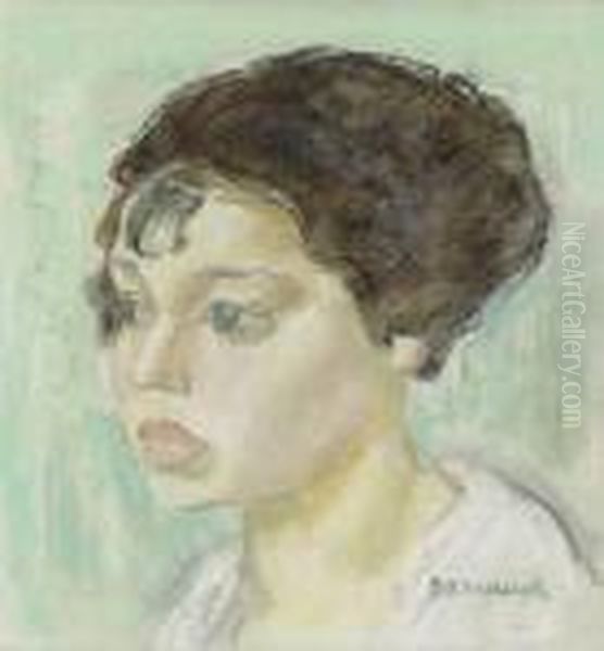 Portrait D'une Jeune Femme Oil Painting by Maurice Barraud