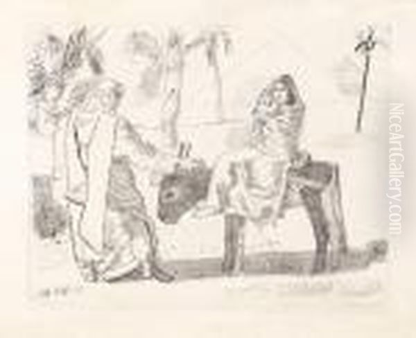 La Fuite En Egypte Oil Painting by Maurice Barraud
